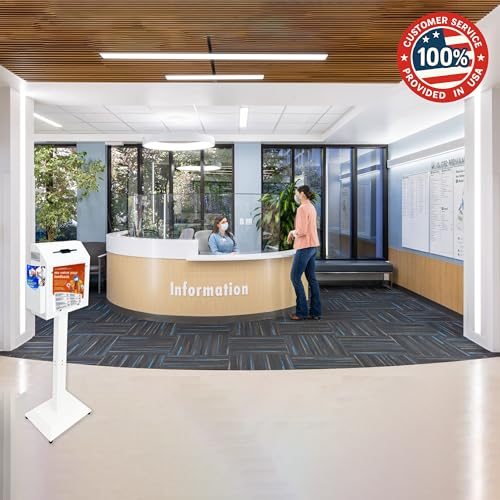 Floor Standing Suggestion & Offering Box with Locking Door - color: White