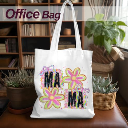 Mama Mom Tote Bag Mom Birthday Gifts Canvas Tote Bag, Reusable Canvas Shoulder Bags for Grocery Shopping, Beach 01 - color: Mamaflower02