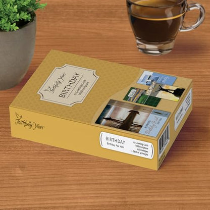 Faithfully Yours Religious Birthday Cards For Men 12 Pack
