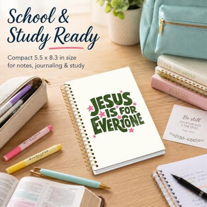 Christian Journal Notebook, Christian Gifts for Women - color: Jesus is for Everyone Retro Notebook