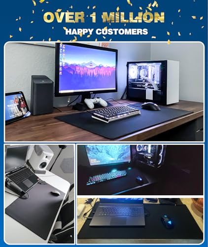 KTRIO Large Gaming Mouse Pad Desk Mat for Gamer, 31.5" x 15.7", Black, XXL - color: Black Stealth, size: 31.5l X 15.7w Inches