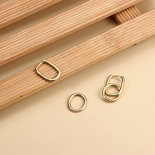 MILACOLATO 925 Sterling Silver Dangle Earrings for Women Hypoallergenic - color: gold-double hoops