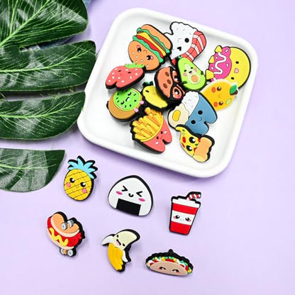 Cute Pins Bulk, Funny Lapel Badge Pins Rubber Brooch Pins for Backpacks, Hats, Bags - style: Food-30PCS