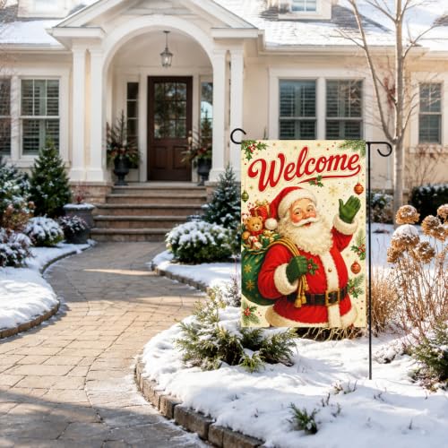Louise Maelys Christmas Santa Claus Garden Yard Flag 12x18 Inch - color: Multi-10