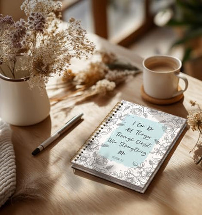Prayer Journal for Women- Christian Bible Notebooks for Women Men,Inspirational Art Gifts for Church Members,I Can Do All Things Gold Spiral Bound Hardcover Bible Journaling,5.8"x8.3" - color: Bible 4:13
