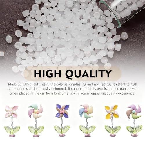 6 PCS Cute Windmills Car Dashboard Ornaments, Fun Shaking Head Windmills Decor for Car Interior Mirrors, Creative Vehicle Screen Display Decoration, Universal for Most Cars (Multicolored) - color: Multicolored# Style2