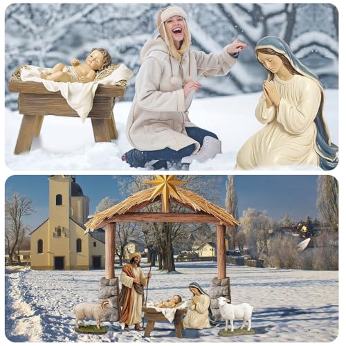 6 Pcs Christmas Nativity Scene Set 81" Tall Outdoor Nativity Scene