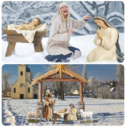 6 Pcs Christmas Nativity Scene Set 81" Tall Outdoor Nativity Scene