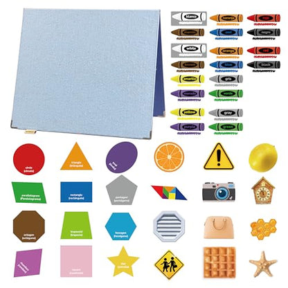 CHEFAN Foldable Felt Board with Felt Shape and Color Matching Game Set for Toddlers