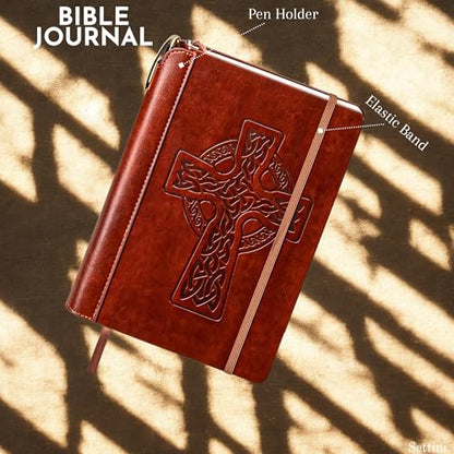 SETTINI® Vegan Leather Journal Gift Set with Pen 192 Pages, Celtic Cross - color: Celtic Cross