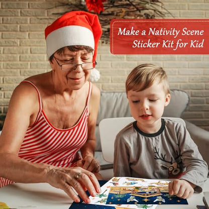 Yexiya 60 Sheets Christmas Nativity Stickers Make a Scene Kit,Classic - style: Classic