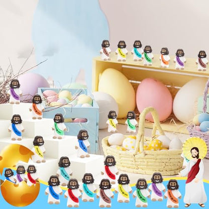 YuDanae 100pcs Brown Mini Jesus Figures, Jesus Loves You Figures for Easter - size: 100pcs