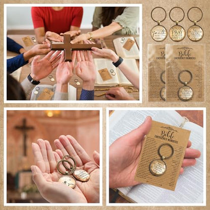 Tondiamo 20 Set Christian Keychains Gifts Bible Verse Inspirational Cards