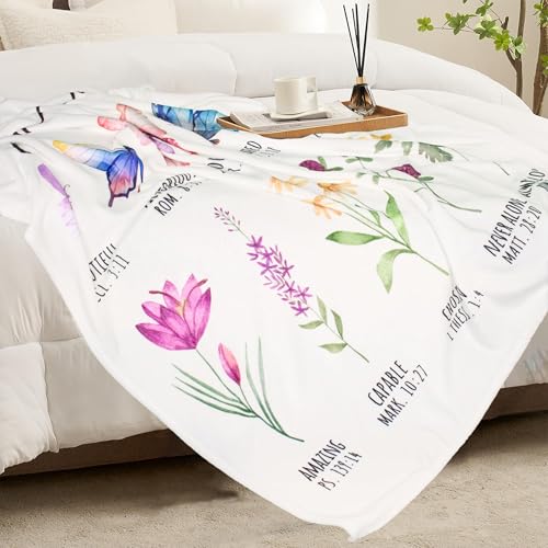 Christian Gifts for Women Birthday, Bible Verse Blanket 50"X60" - color: Christian Gifts