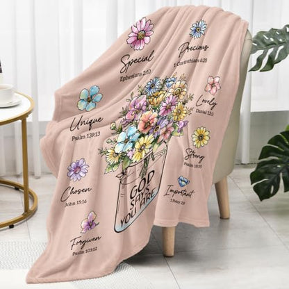 Christian Religious Gifts for Women, Light Pink Birthday Blanket 50''x 60'' - color: Light Pink, size: 60"x50"