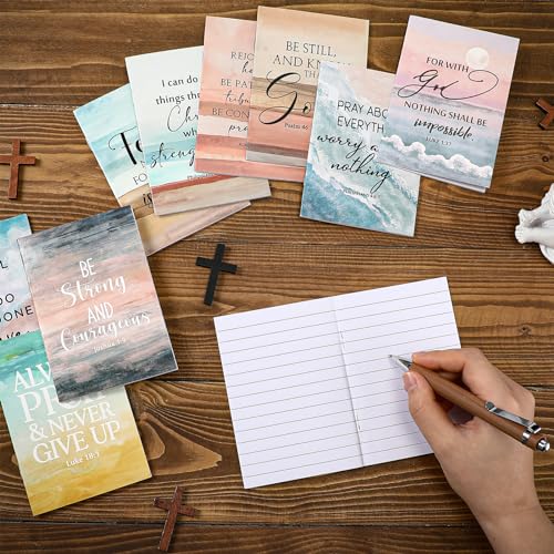Kosiz 100 Pcs Christian Gift Bulk Mini Bible Verse Notebooks