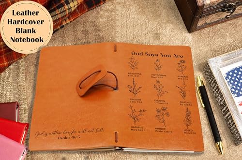 ZVMIS God Says You Are-Christian Bible Verse Floral Bible Verse Gift-Inspirational Christmas Birthday Journal Gift-Affirmations Refillable Travel Photo Diary Journal - style: 36-god says you
