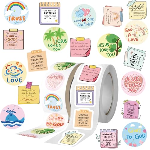 1000 Pieces Bible Sticker Roll for Kids 20 Styles Christian Reward Stickers - style: Bible