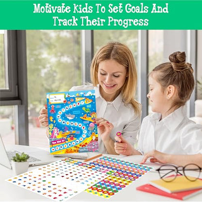 4 Incentive Charts with 3300 Reusable Stickers, Forest/Farm/Ocean/Space Themed Reward Chart for Classroom, Home, Kids Homework Assignments, Attendance, Good Behavior, Chores, Potty Training Progress - style: Farms /oceans / Universe / Forest