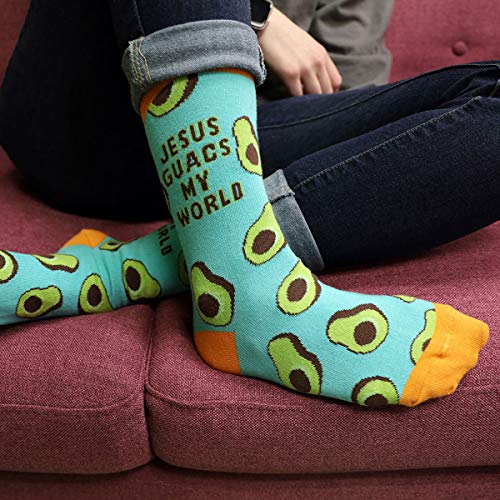 Kerusso Adult Socks, Christian Fun Socks, Novelty Socks, Cotton Blend Sock, One Size Fits Most - color: Turquoise, Orange, and Green