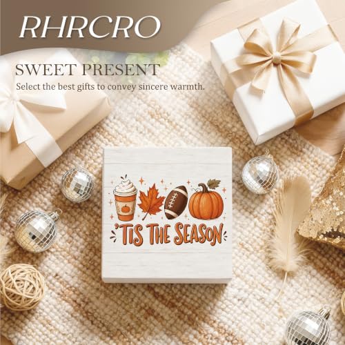 Fall Autumn Decor Wooden Box Sign, Tis the Season - color: Fall-1
