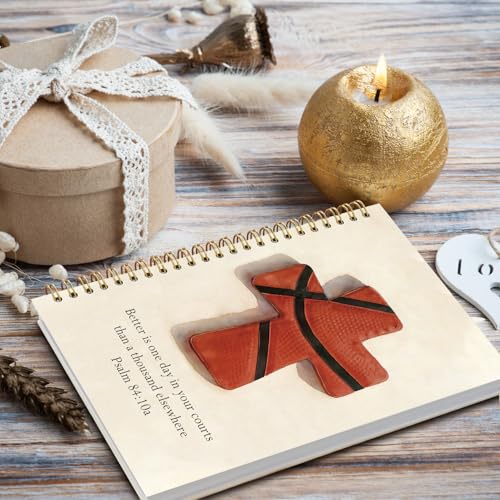 Christian Basketball Notebook, Basketball Coach Gifts for Men & Women & Players, Church Notes Bible Journal for Boys Kids, Prayer Bible School Supplies Notebooks,5.5x8.3 Inches(Red) - color: Red Basketball