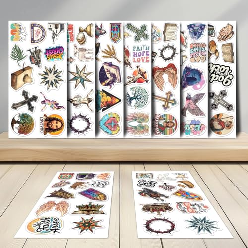 108 PCS Jesus Christian Stickers, Waterproof Inspirational Faith Bible Verse Stickers, Vinyl Religious Scripture Decals for Water Bottles, Laptop, Journaling, Spiritual Gifts - color: Jesus Christian 29