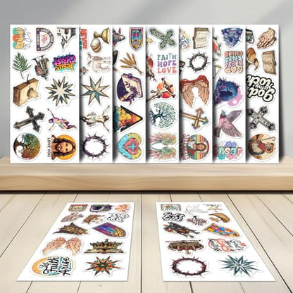 108 PCS Jesus Christian Stickers, Waterproof Inspirational Faith Bible Verse Stickers, Vinyl Religious Scripture Decals for Water Bottles, Laptop, Journaling, Spiritual Gifts - color: Jesus Christian 29