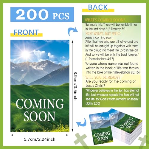 200 Pcs Gospel Tracts Salvation Cards,Coming Soon - style: Coming Soon