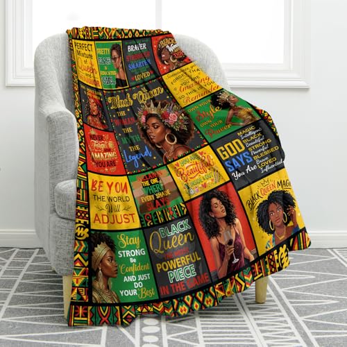 Jekeno Black Queen Melanin Gifts Blanket African American Throw Blanket - color: Black Queen, size: 60x80 Inch