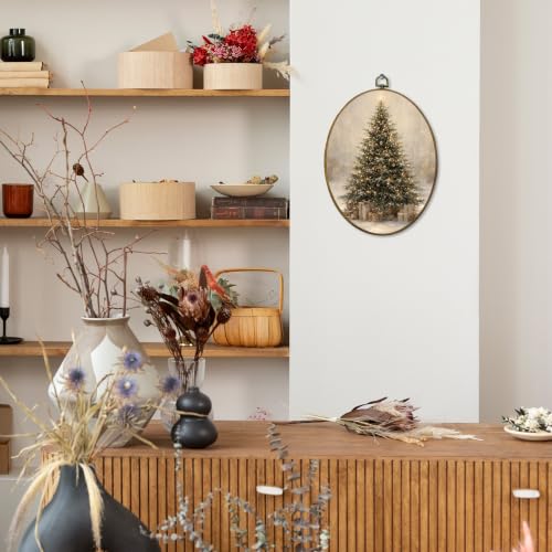 Mcehtle Christmas Winter Pine Tree Gift Wall Art Decor Framed 8.6x11.4 - color: 55