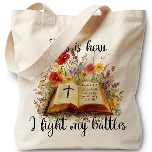 Bible Bags for Women, Christian Tote Bag, Gifts for Christian Women - color: Yellow