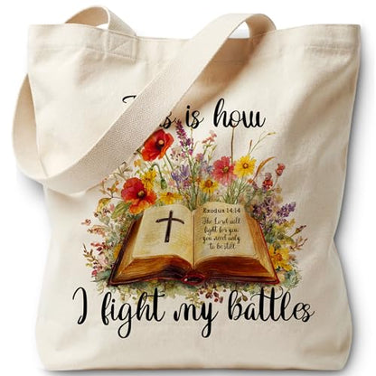 Bible Bags for Women, Christian Tote Bag, Gifts for Christian Women - color: Yellow
