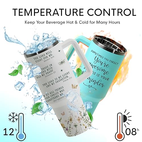 Christian Tumbler - Gifts for Christian Women - Bible Emergency Tumber - Motivational Coffee Tumbler - Gift Ideas for Christian Women, Friend, Coworkers - I Am A Child of God 40oz Tumbler with Handle - color: Child of God