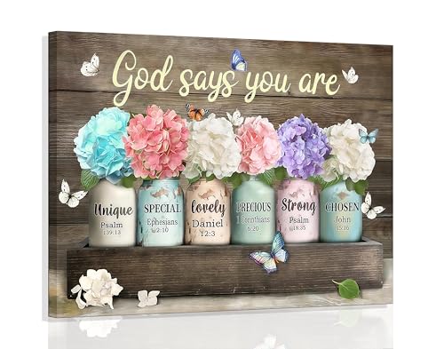 Framed God Says You Are Canvas Wall Art - color: Colorful Single Panel Wall Art, size: 12x16 Framed