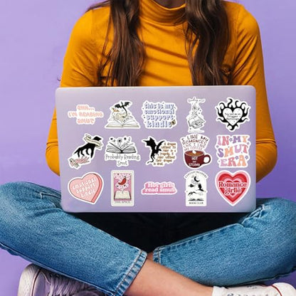 104 PCS Romance Book Stickers for Kindle- Bookish Fantasy Dragon Aesthetic Stickers for Kindle Case, Water Bottle, Scrapbook, Journal - Cute Book Lover Gifts for Adults Teens - color: Romance Book