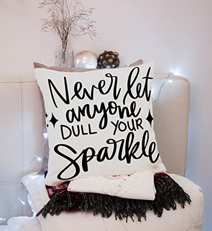Nogrit Inspirational Pillow Covers 18x18 - Encouragement & Motivational Gifts for Women & Teenage Girls - Never Let Anyone Dull Your Sparkle - color: Your Sparkle