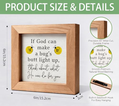If God Can Make A Bug Light Up Wooden Sign, Funny Christian Home Desk Decor - color: Butt Light Up66
