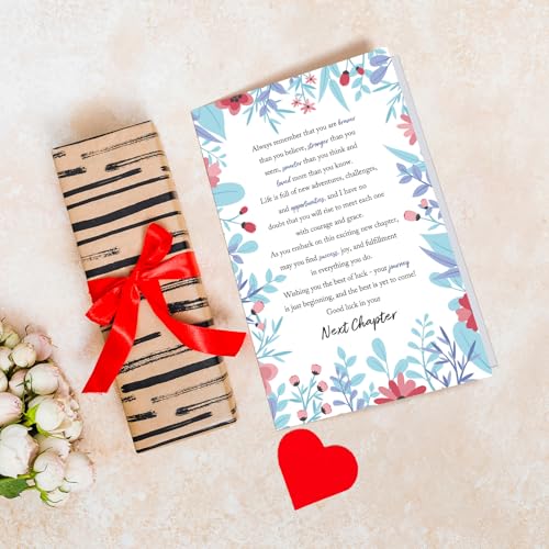 New Chapter Card for Men Women, Floral Good Luck in Your Next Chapter Card, Coworker Leaving Cards Gifts, New Home Congratulations Cards, New Beginning Gifts - color: New Chapter