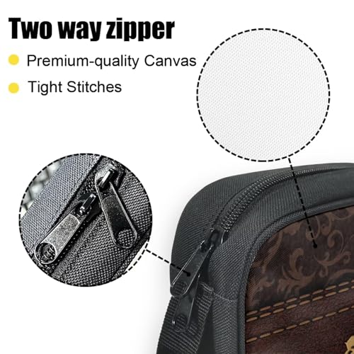 Cross Print Bible Cover for Women Men,Brown Bible Case,Lightweight Bible Bag with Handle - color: Cross-brown