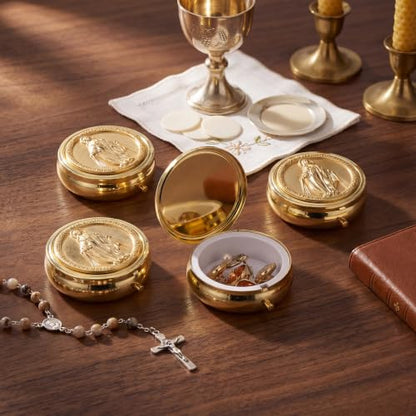 Nosiny 4 Pcs Vintage Rosary Bead Box Catholic Gift Rosary Case for Women