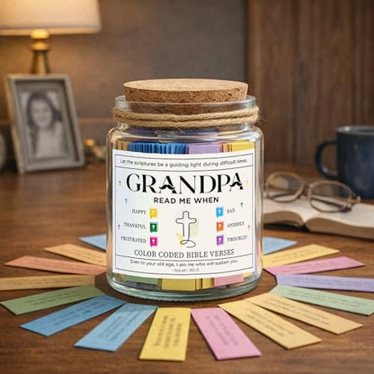 Bible Verse Jar for Grandpa – 92 Wisdom Scriptures - color: Bible For Grandpa