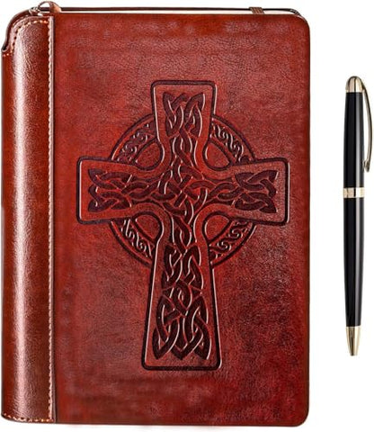 SETTINI® Vegan Leather Journal Gift Set with Pen 192 Pages, Celtic Cross - color: Celtic Cross