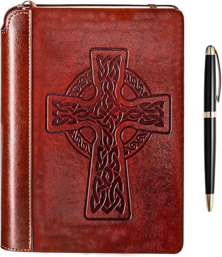 SETTINI® Vegan Leather Journal Gift Set with Pen 192 Pages, Celtic Cross - color: Celtic Cross