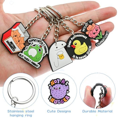 Cute Keychain Bulk,Cute Key Chain for Car Keys Purse Bag Rewards - color: Sfunny-25