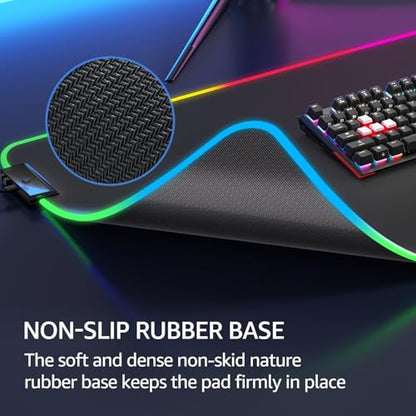 KTRIO RGB Large Gaming Mouse Pad, 31.5 x 15.7 in, RGB Black, XXL - color: RGB Black, size: 31.5l X 15.7w Inches