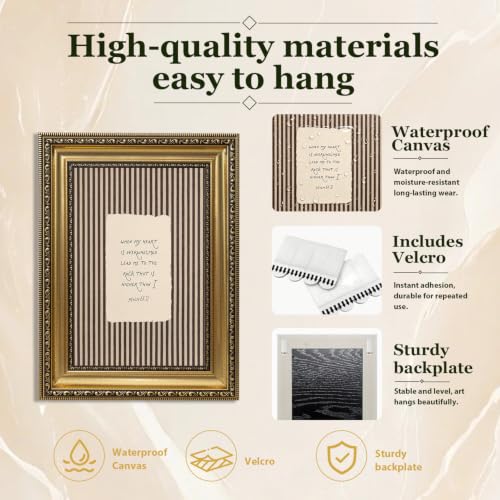 Vintage Gold Framed Psalm 61:2 Bible Verse Canvas Wall Art 9X11 in - color: Bible Verse1, size: 11"L x 9"W