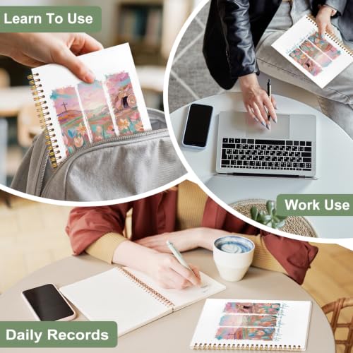 Bible Notebook for Women Men, Christian Journal,A Lot Can Happen In Three Days Cross Flowers Inspirational Christian Church Notebook Hardcover Spiral Notebook, 5.5x8.3 Inch - color: white-A Lot Can Happen In Three Days Cross Flowers