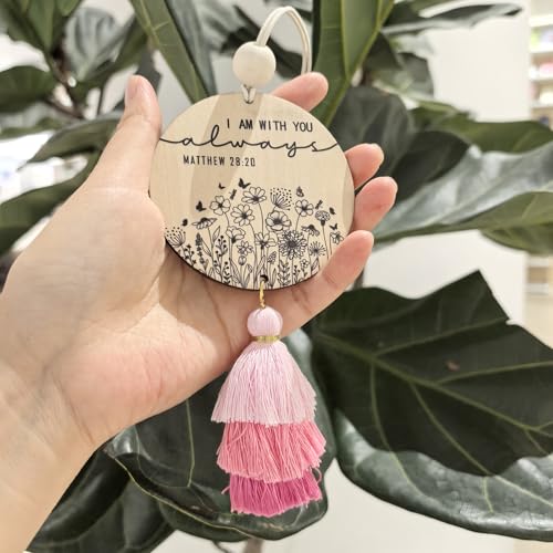 Christian Car Charm Cute Rear View Mirror Accessories for Women - color: Pink