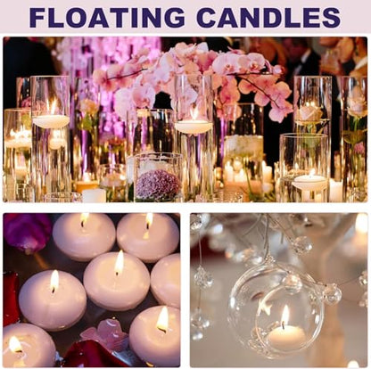 72 Pack 2-Inch Floating Candles - Perfect for Weddings and Events - White - color: 72-White floating